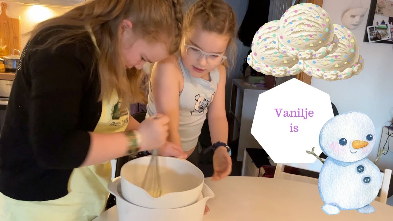 Vi laver Vaniljeis med sne
