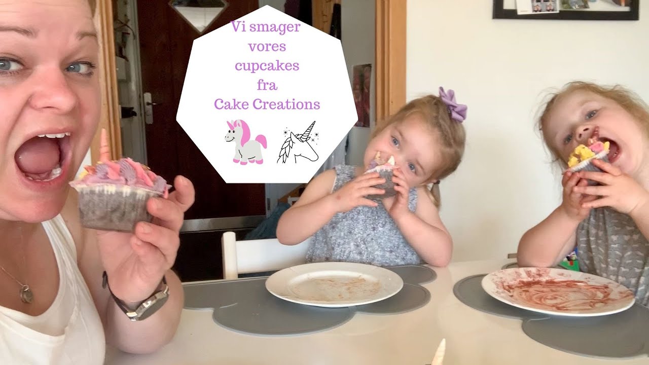 VI SMAGER VORES ENHJØRNIGE CUPCAKES fra CAKE CREATIONS - REKLAME