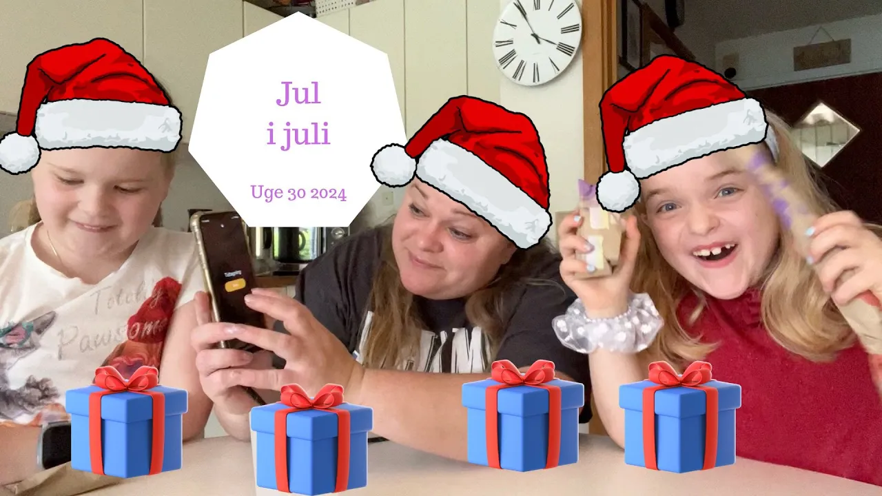 Overrasker pigerne med JUL i Juli - pakke leg, flæskesteg og julefilm