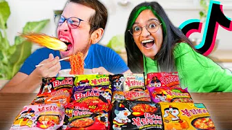 Vi spiser ALLE de STÆRKESTE Nudler 🥵🔥 (Kendt fra TikTok)