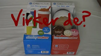 RobinSamse prøver Freezy Squeezy Slushice/Softice maker.