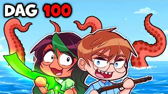 Vi overlever i 100 dage PÅ EN RAFT? 🚣🦑