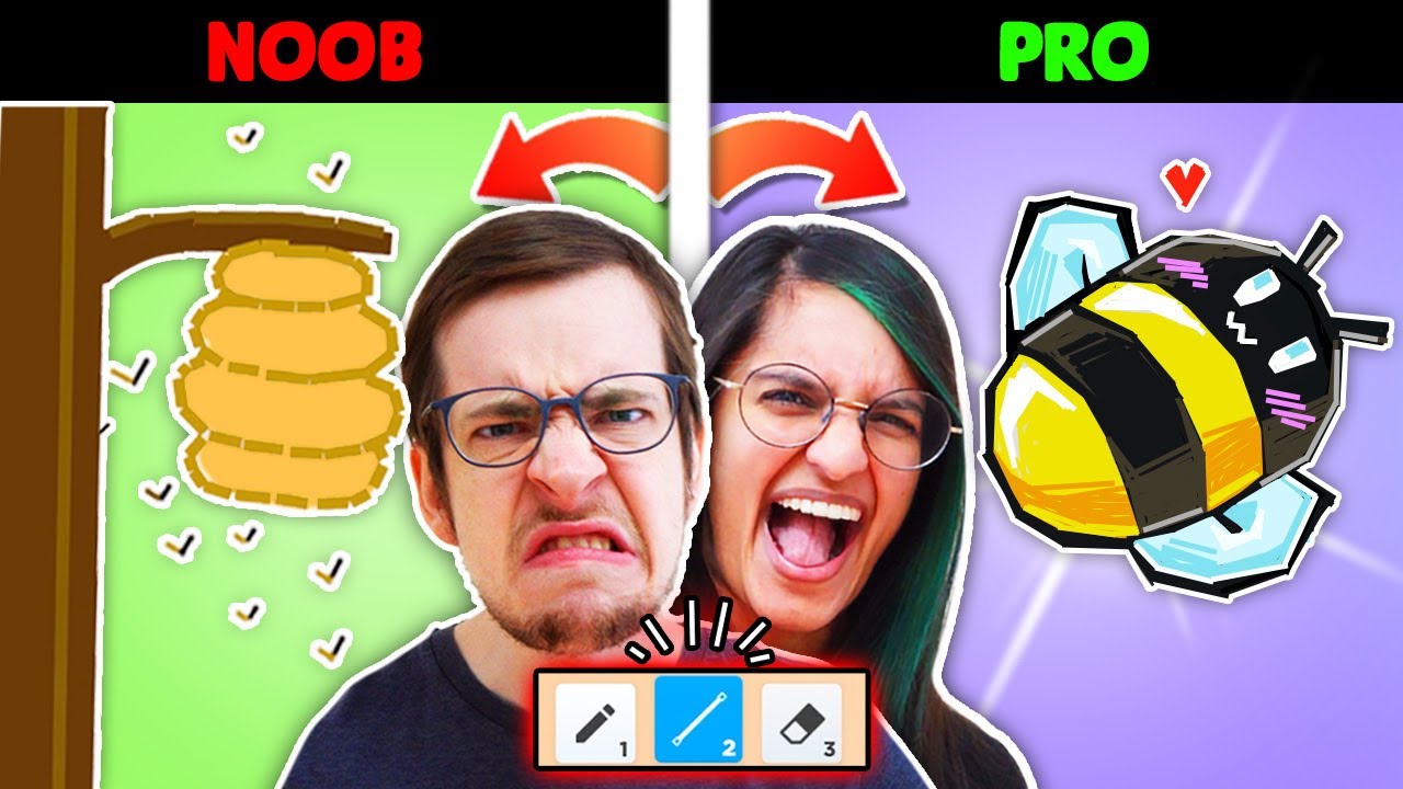 HVEM KAN TEGNE DEN BEDSTE BI MED KUN LIGE STREGER? - Roblox Speed! Draw!