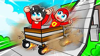 Vi Kører Ned Af Et Bjerg I Roblox Cart Ride Down A Mountain!