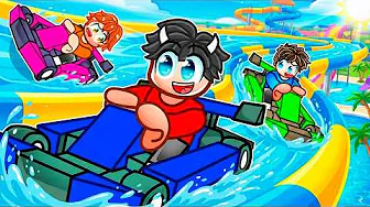 Vi Kører Biler Ned Af En Kæmpe RUTSJEBANE I Roblox Cart Slide Chaos!