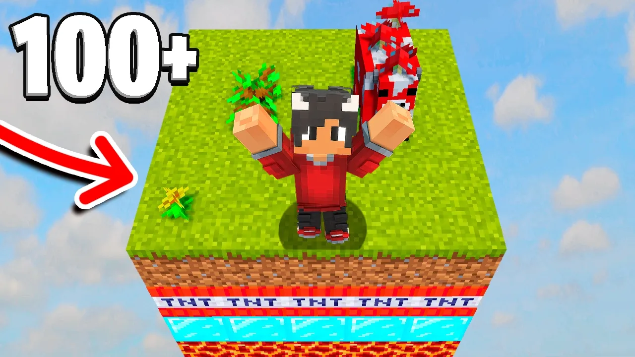 Overlever På En CHUNK Med 100 LAG I Minecraft!