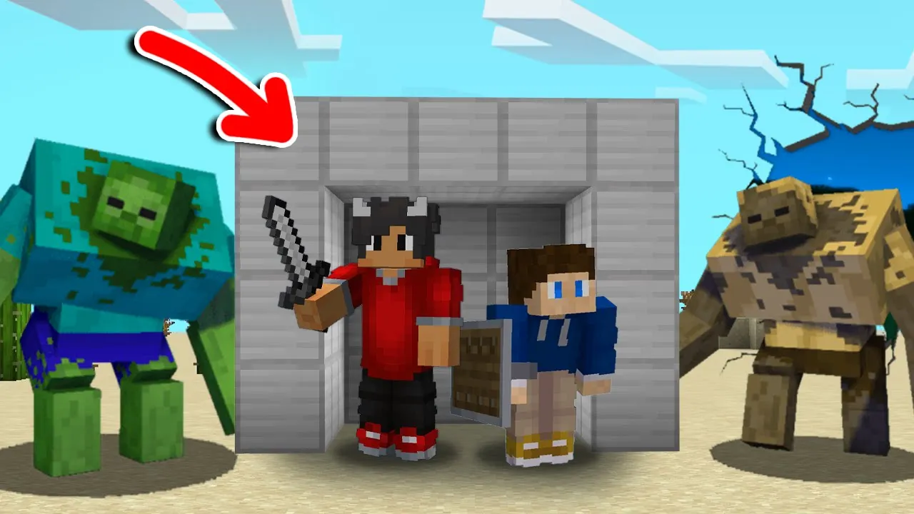 Vi Beskytter Vores BUNKER Imod KÆMPE MONSTRE I Minecraft!