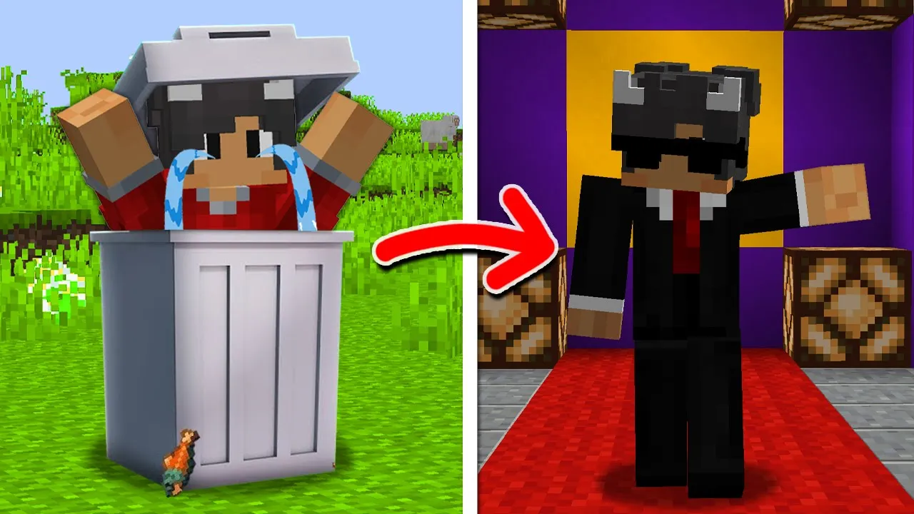 Vi Går Fra HJEMLØS Til SUPERSTJERNE I Minecraft!