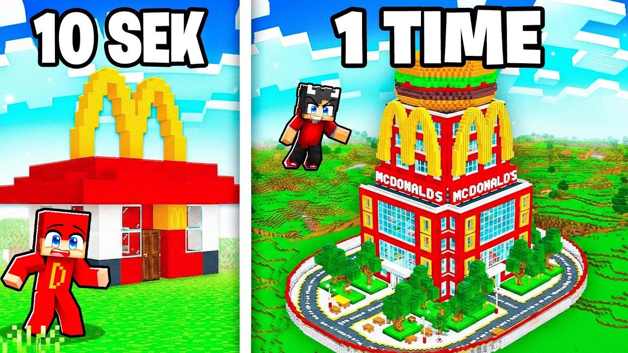 10 Sek vs 1 TIME McDonalds Byggekonkurrence I Minecraft!