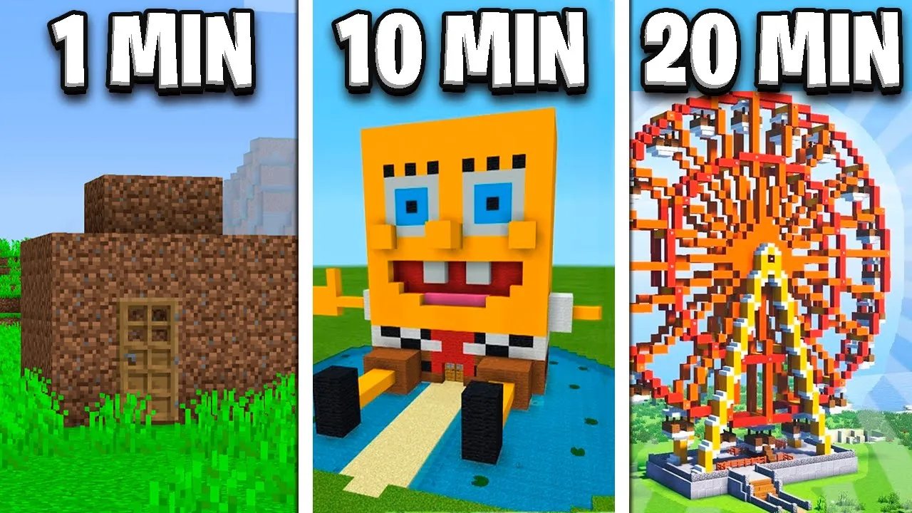 1, 10, 20 Minutters Bygge Konkurrence I Minecraft!