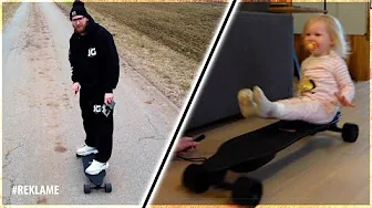 Stella Flyver På Skateboard!