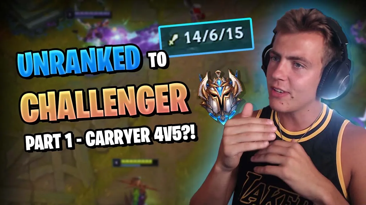 UNRANKED TO CHALLENGER EP. 1 - CARRYER 4V5!