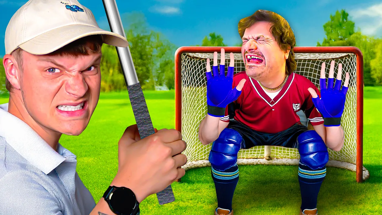 Cap og jeg spiller golf med en hockey puck