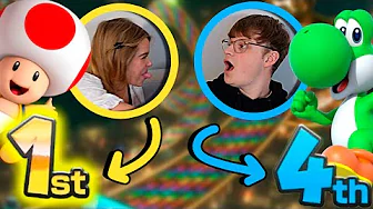 Spiller Mario Kart med Amanda