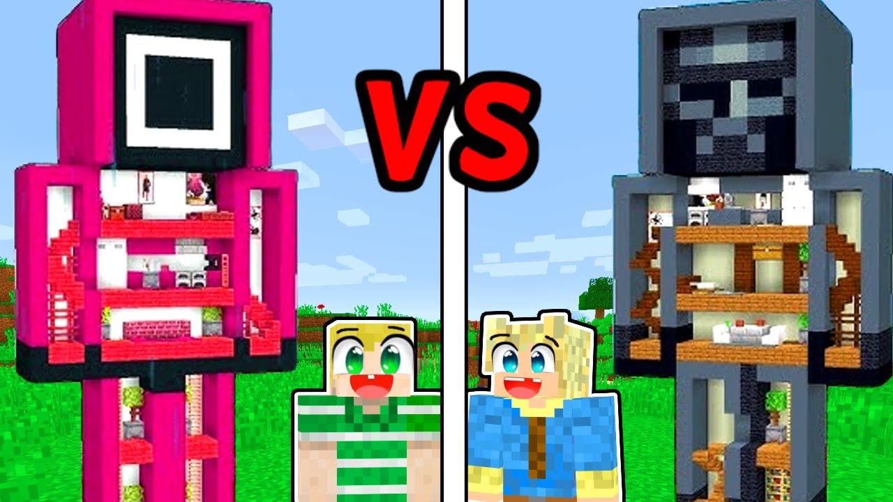 Hvem Bygger Bedste SQUID GAME BASE I Minecraft?!