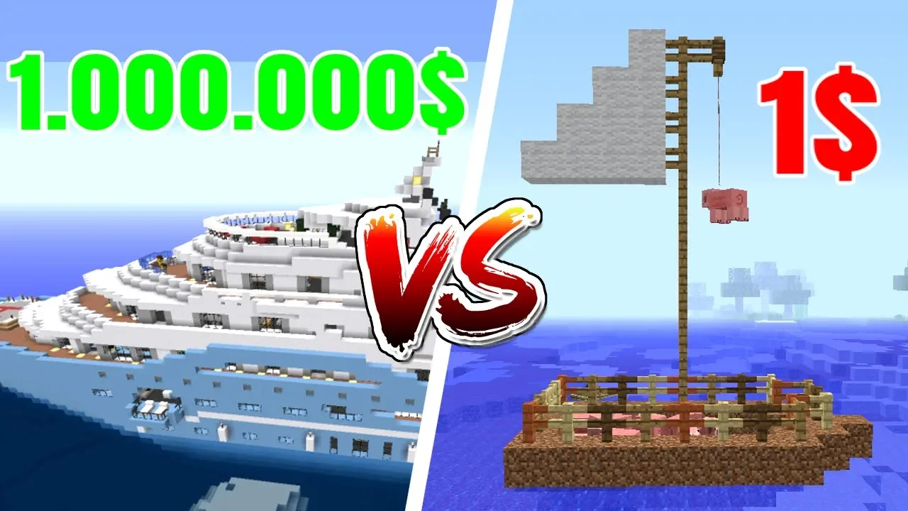 $1 BÅD vs $10,000 BÅD I MINECRAFT!! - Dansk