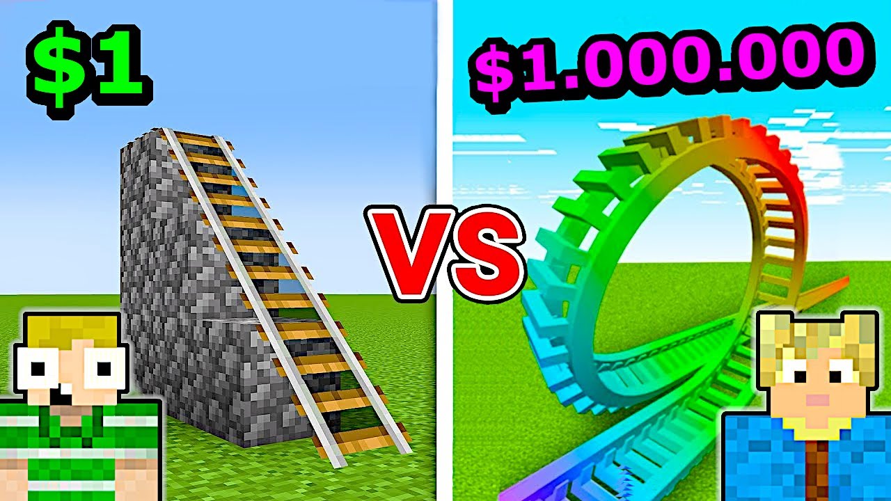 $1 VS $1.000.000 ROLLER COASTERS I Minecraft!!