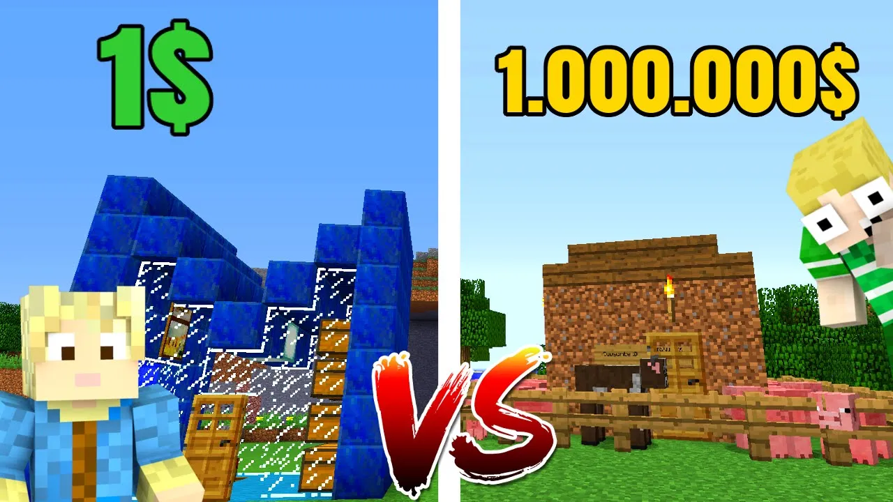 $1 vs $10.000 HUS!! - Dansk Minecraft