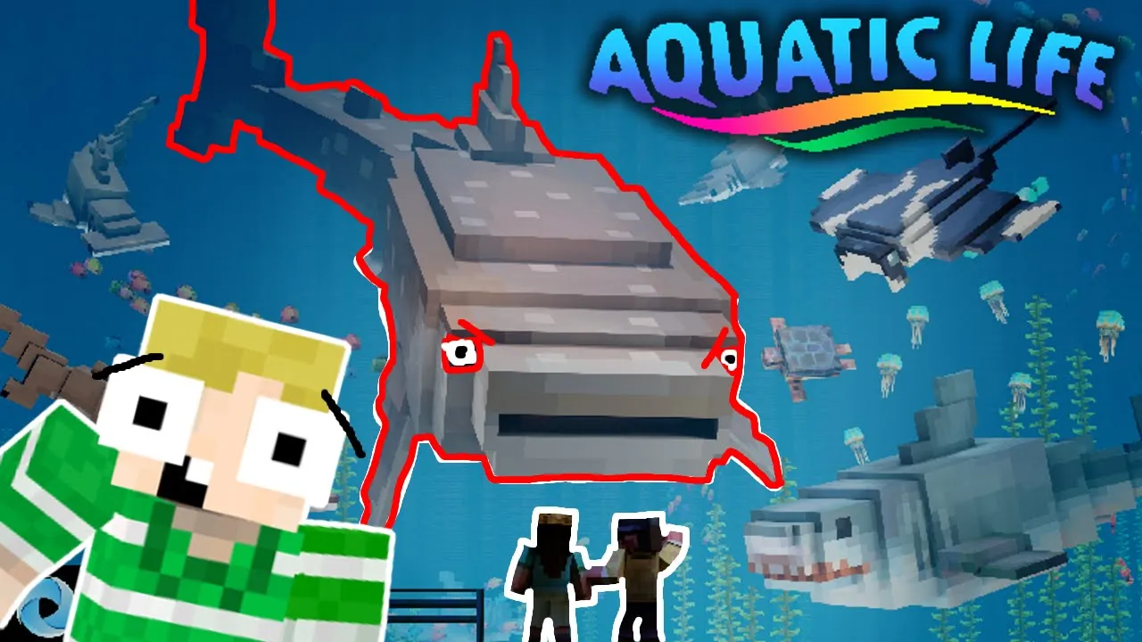 Dansk Minecraft - SVØMMER MED GIGA HAJER!!