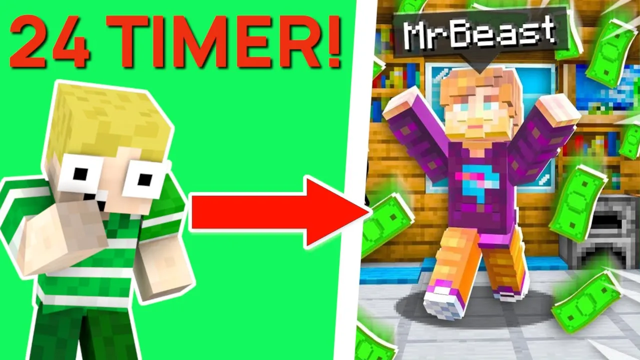 JEG ER *MR BEAST* I 24 TIMER! - Dansk Minecraft