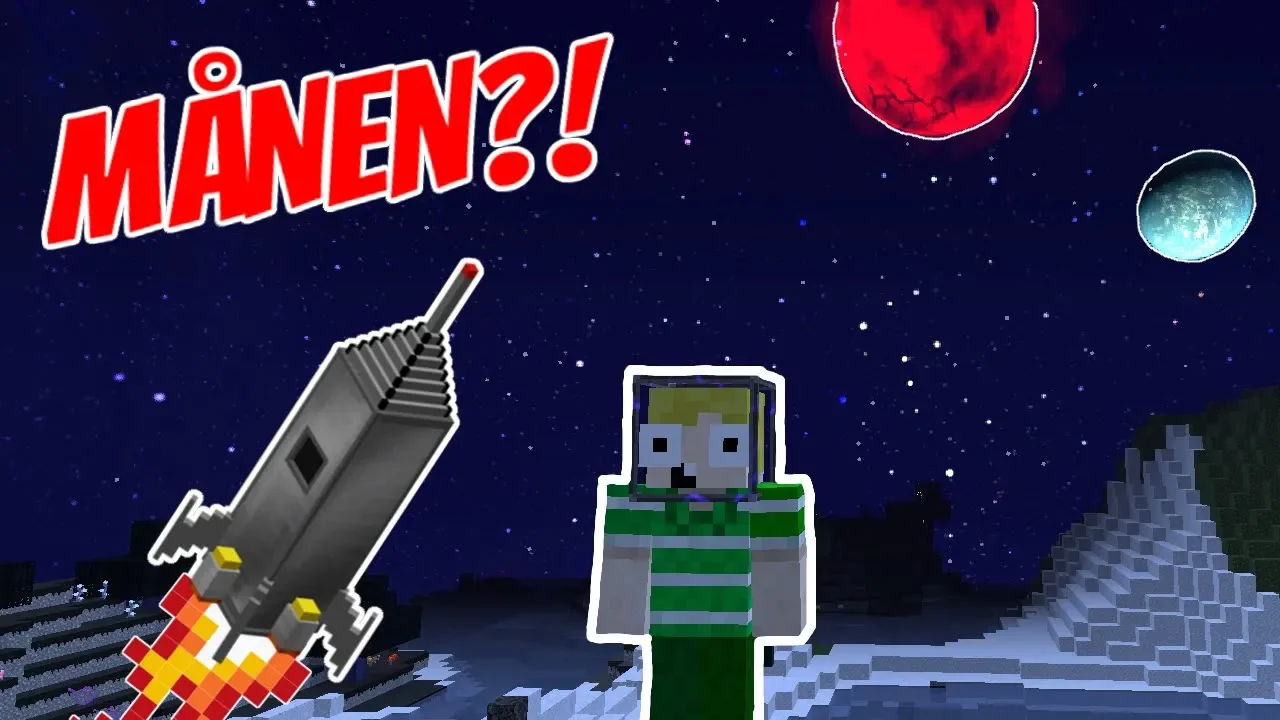 RUM RAKET TIL MÅNEN!! - Dansk Minecraft