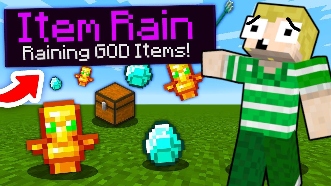 😲Minecraft, Men Det REGNER Med Ting!😲