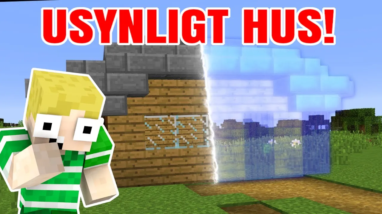 Dansk Minecraft - USYNLIGT HUS!!