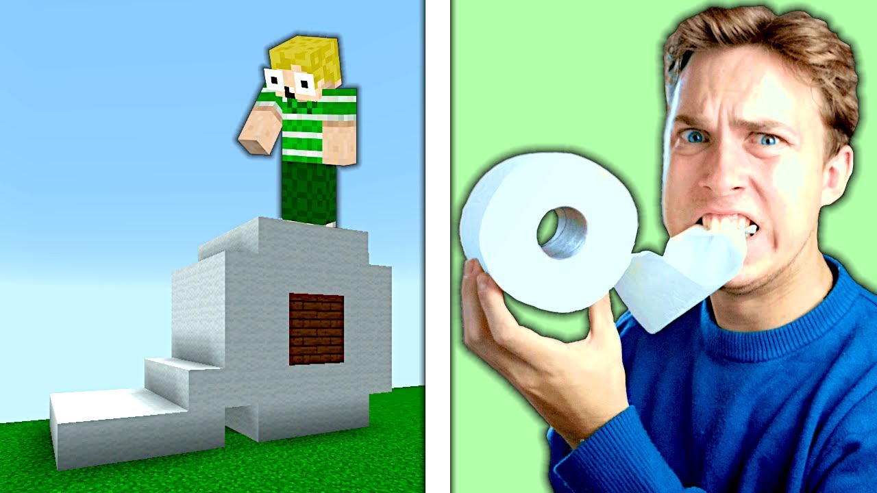 Byg og Spis #10: JEG SPISER TOILET PAPIR!! - Dansk Minecraft