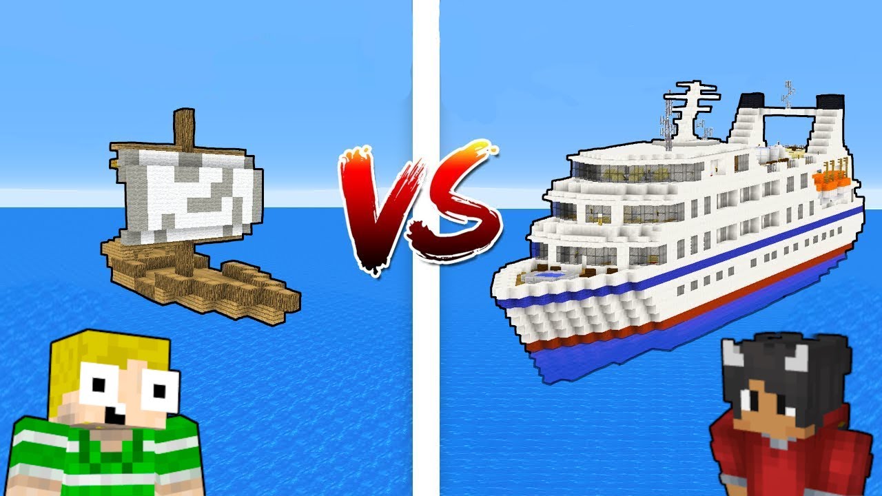 😲Hvem kan bygge den flotteste BÅD i Minecraft?!😲