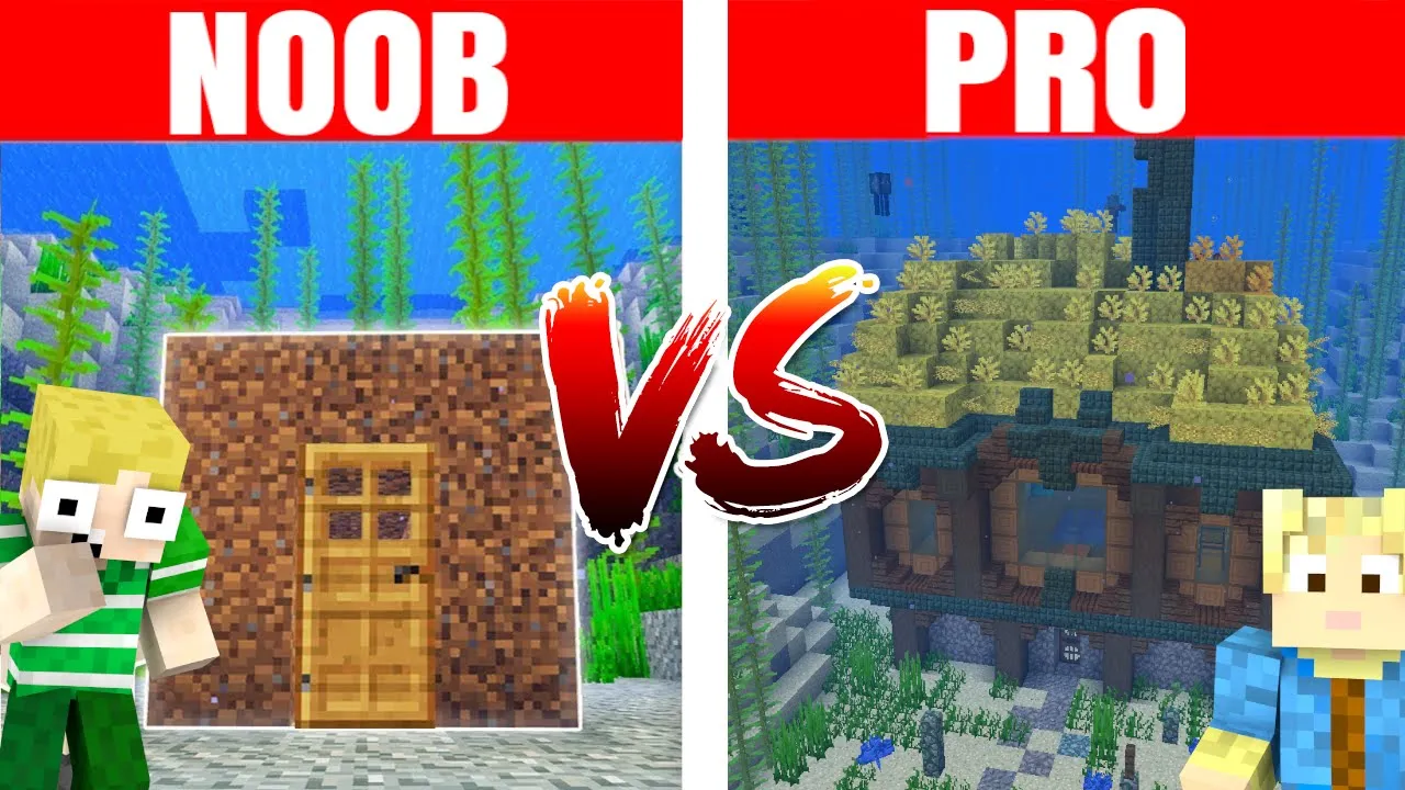 NOOB vs PRO :: UNDERVANDS BASE!! - Dansk Minecraft