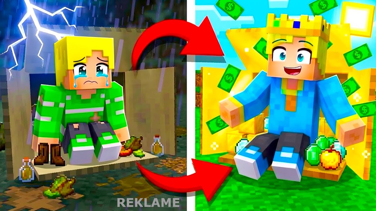 Konge VS Fattig I Minecraft!!