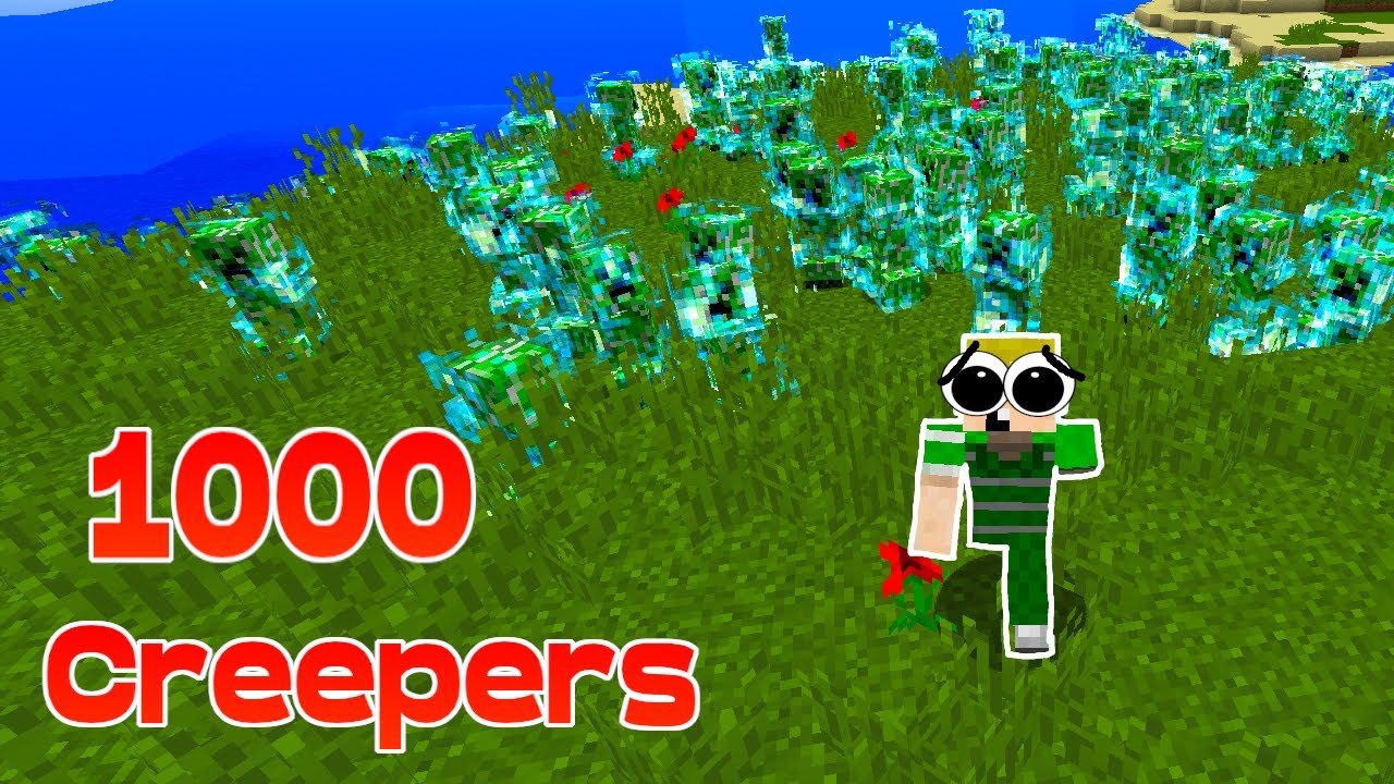Overlever i Minecraft med 1000 CREEPERS!!