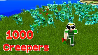 Overlever i Minecraft med 1000 CREEPERS!!