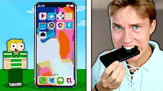 Byg og Spis #8: JEG SPISER EN MOBIL!! - Dansk Minecraft