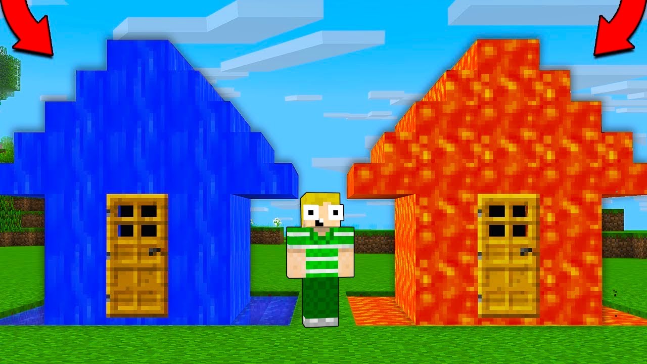 VAND vs LAVA HUS I MINECRAFT!!