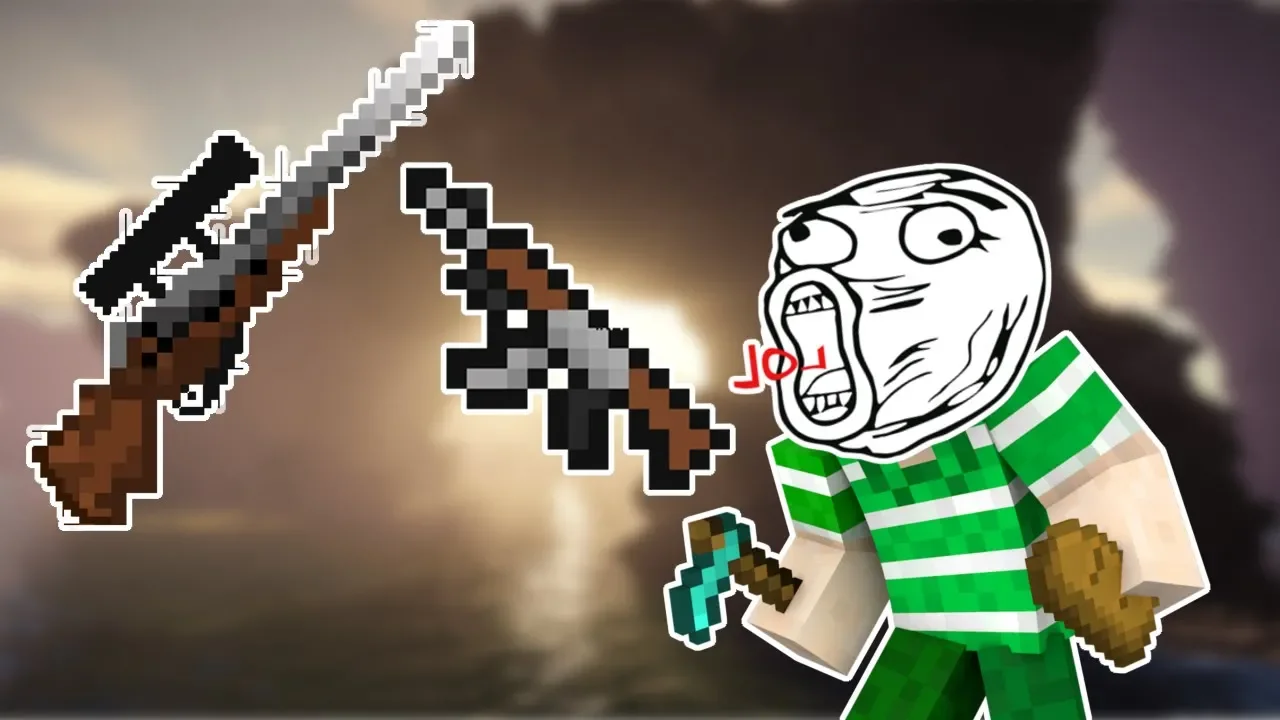 RIGTIGE VÅBEN I MINECRAFT!! - Dansk