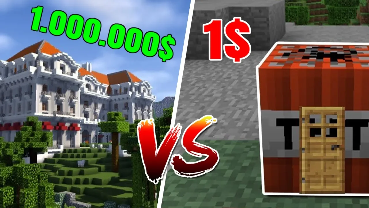 $1 HOTEL vs $10,000 HOTEL - Dansk Minecraft