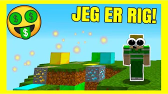 😲VINDER SYGT MANGE PENGE!!😲 - 1 Block Survival #02