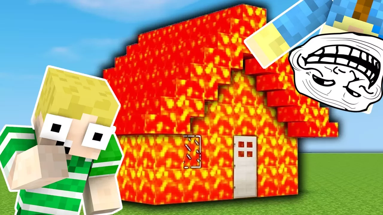 Dansk Minecraft - Trolling #18: ET LAVA HUS!!