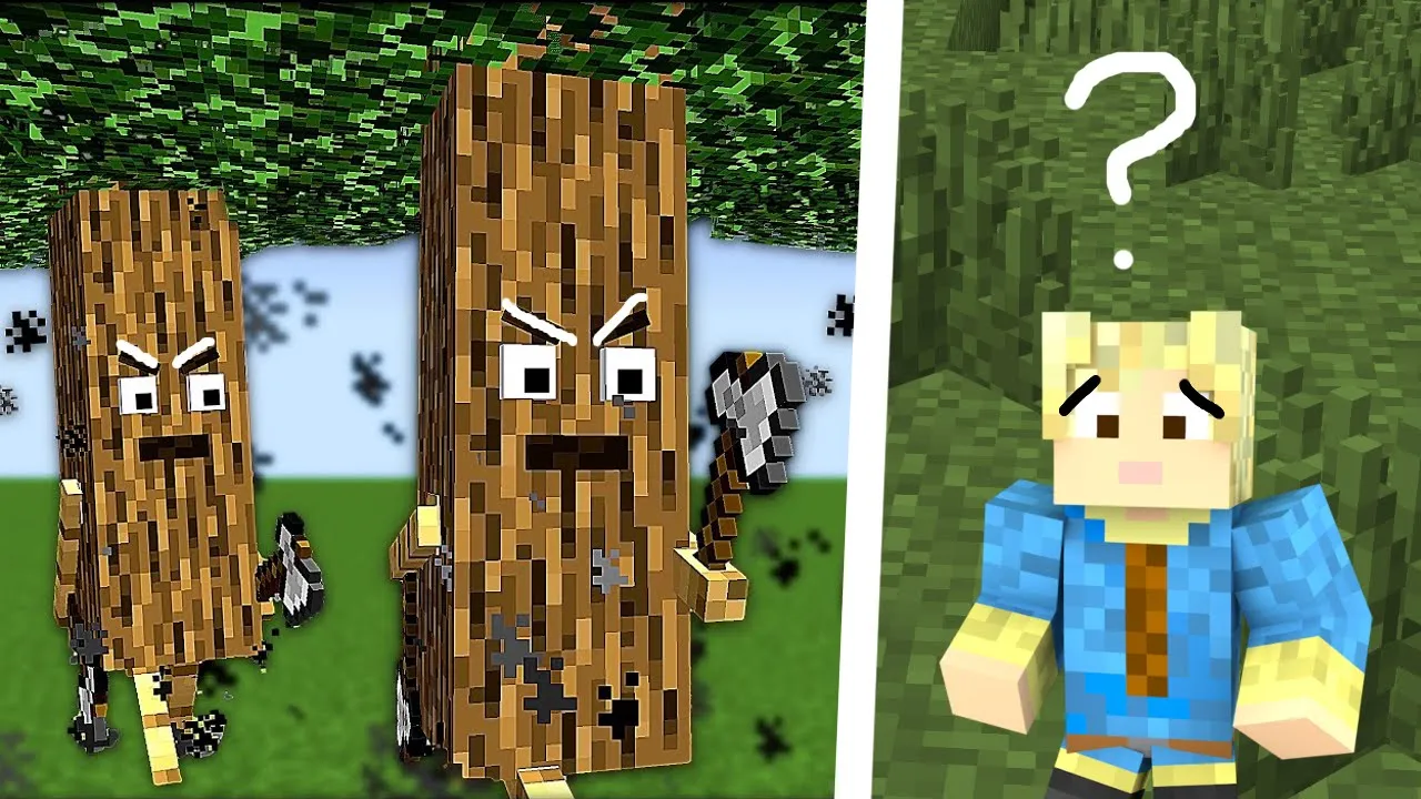 LEVENDE TRÆ DER ANGRIBER!! - Dansk Minecraft