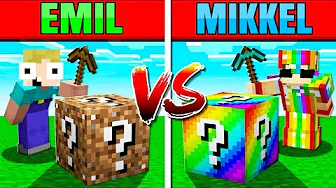 EMIL VS MIKKEL - LUCKY BLOCK RACE!!