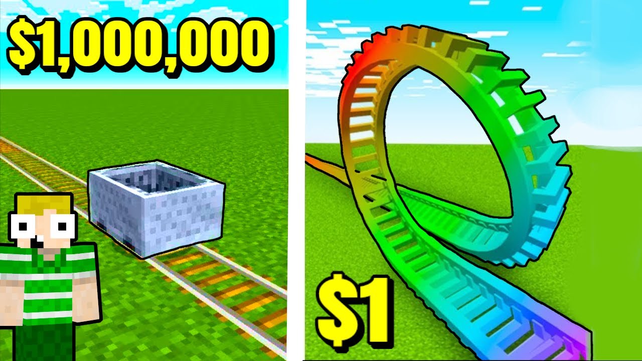 $1 VS $1,000,000 ROLLER COASTER I Minecraft!!