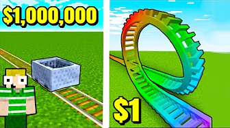 $1 VS $1,000,000 ROLLER COASTER I Minecraft!!