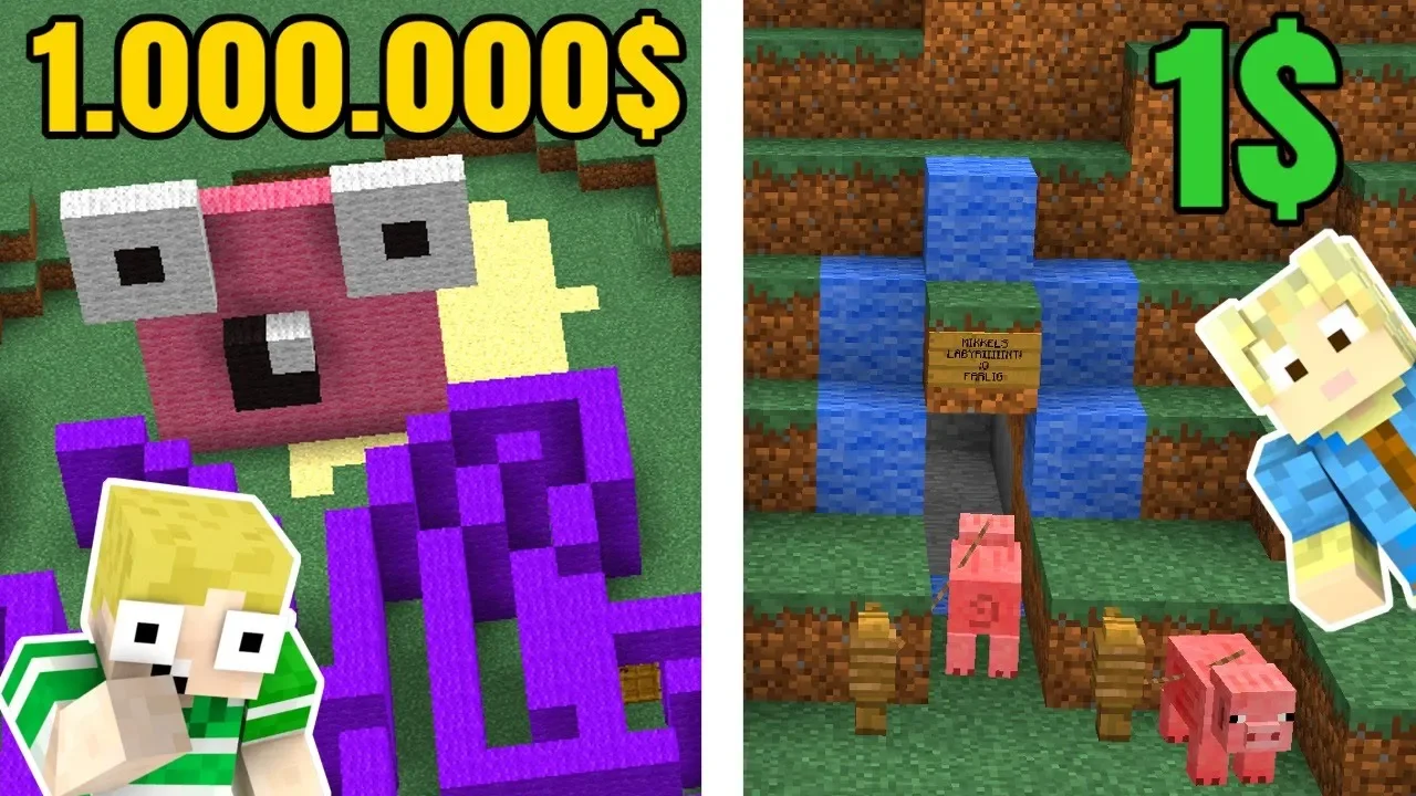 $1 vs $10.000 LABYRINT!! - Dansk Minecraft