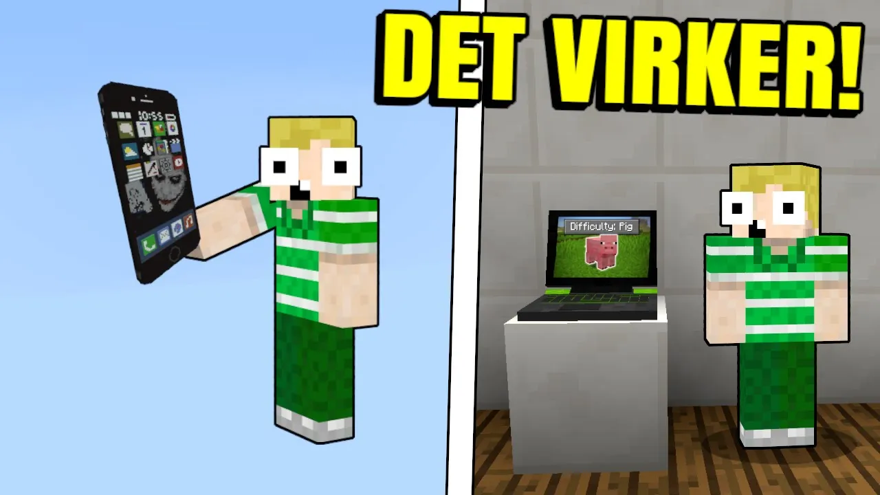 COMPUTER og IPHONE I Minecraft!!