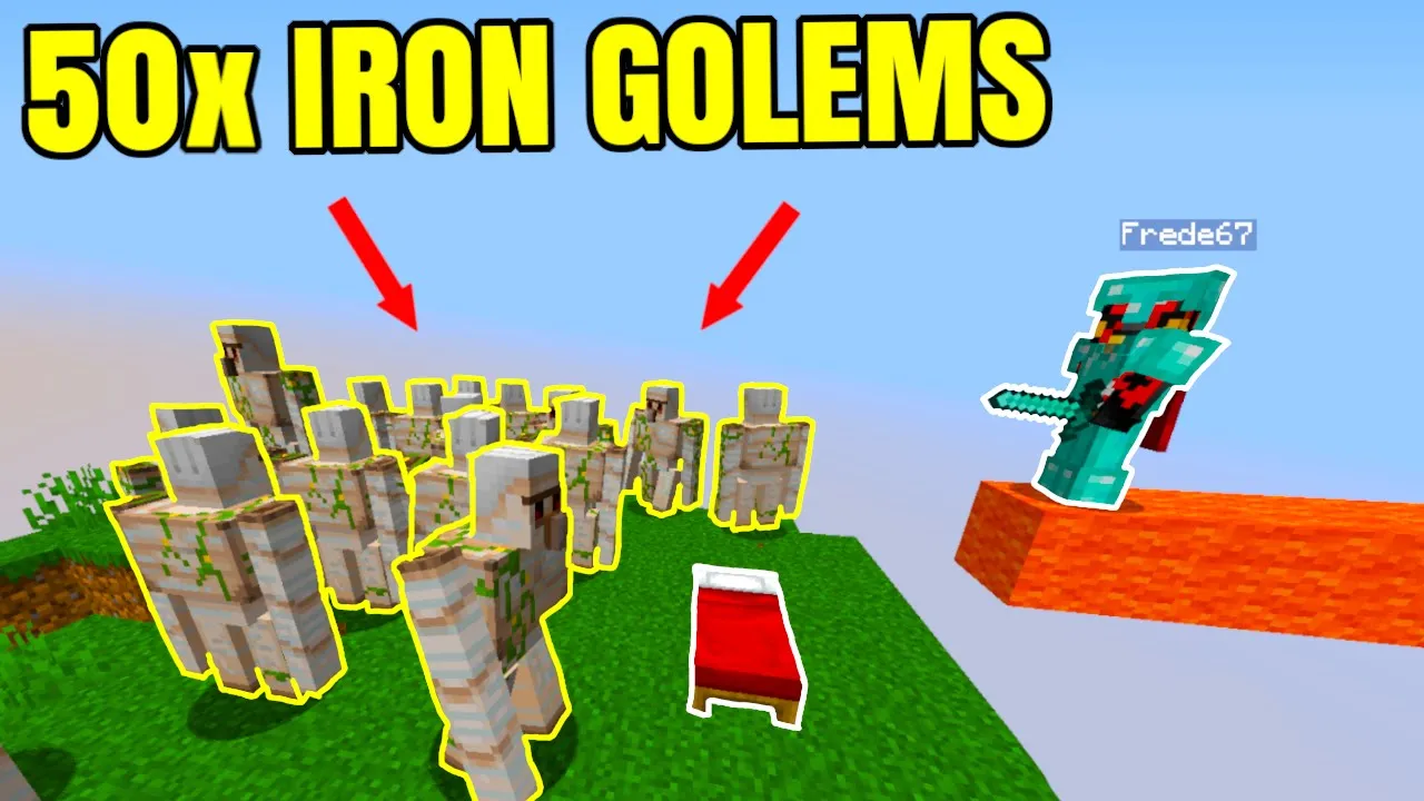 VINDER BEDWARS MED 50 IRON GOLEMS!! - Dansk Minecraft