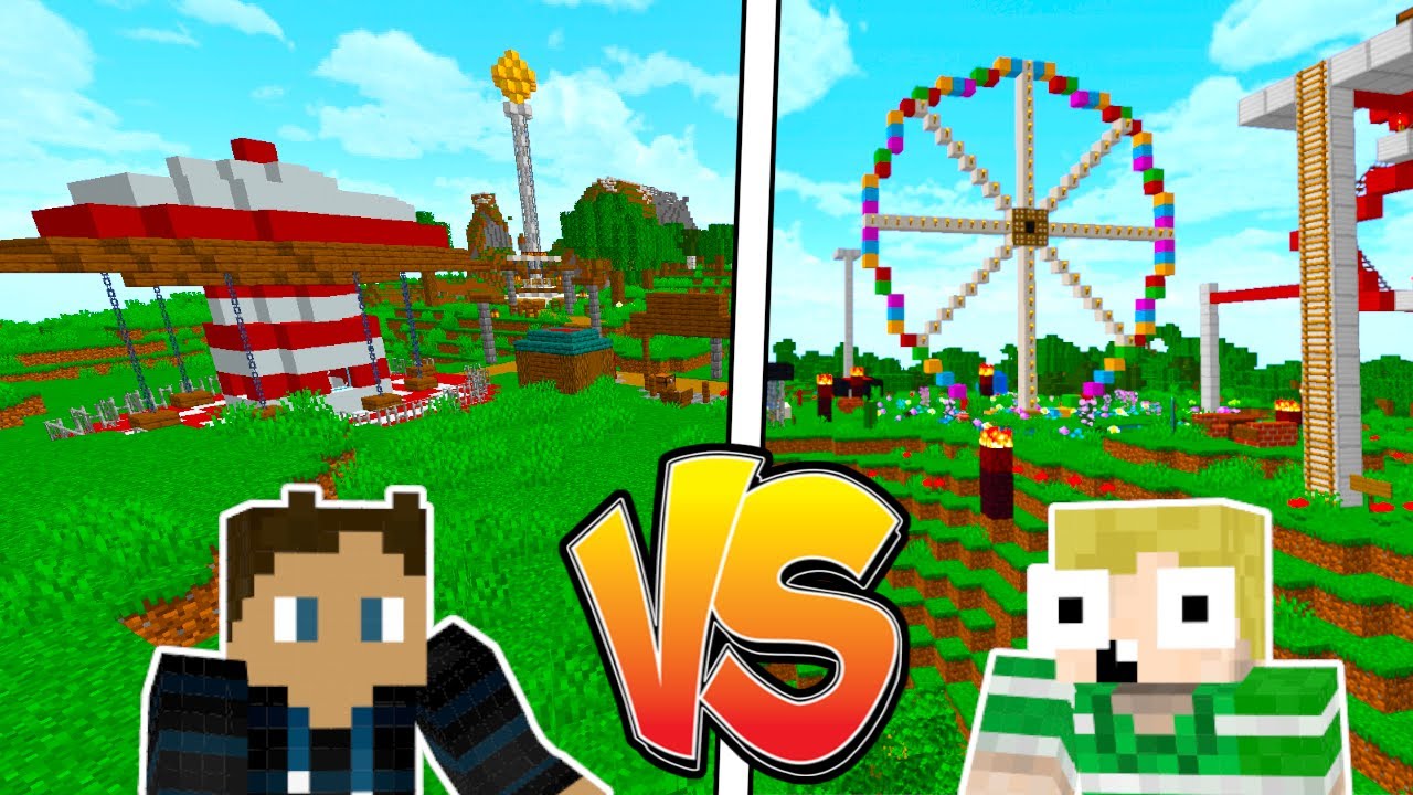 😲Hvem kan bygge det flotteste Tivoli i Minecraft?!😲