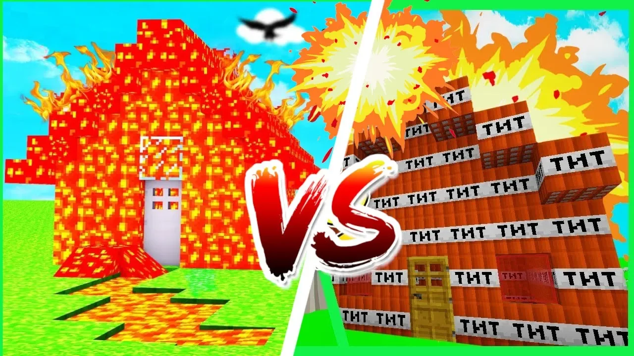 LAVA HUS vs TNT HUS // Dansk Minecraft