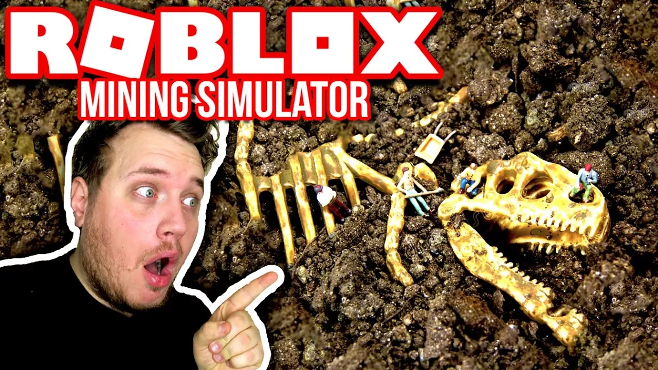 FINDER OG SÆLGER DINO KNOGLER MED MIN NEVØ ☠ :: Mining Simulator Ep. 1 Dansk Roblox