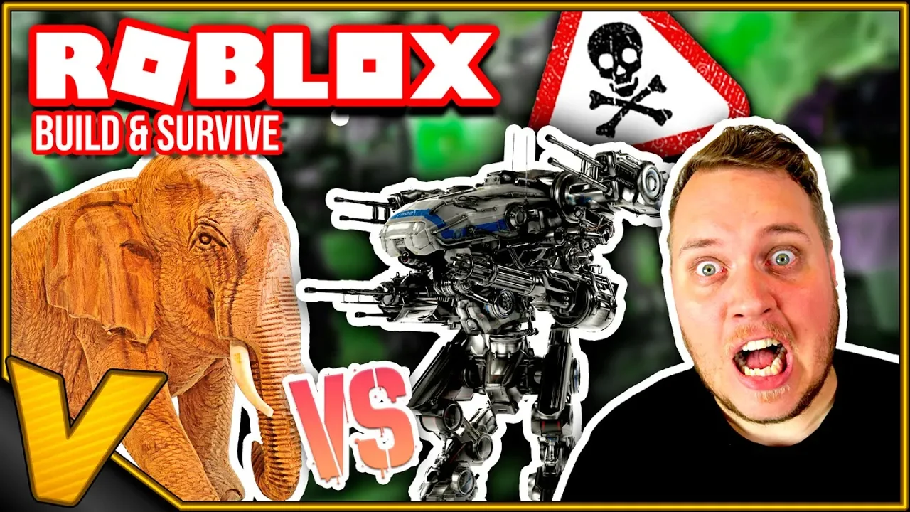 TRÆ ELEFANT vs. DRÆBER ROBOTTER *BUILD AND SURVIVE!* :: Roblox Dansk